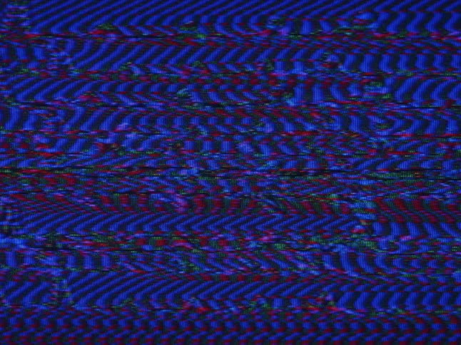 A vintage screen has static on it