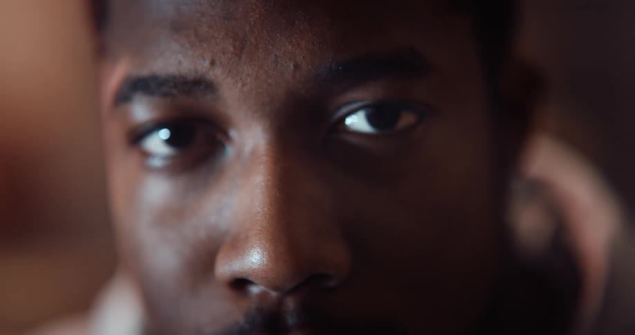 A man looking serious and straight ahead