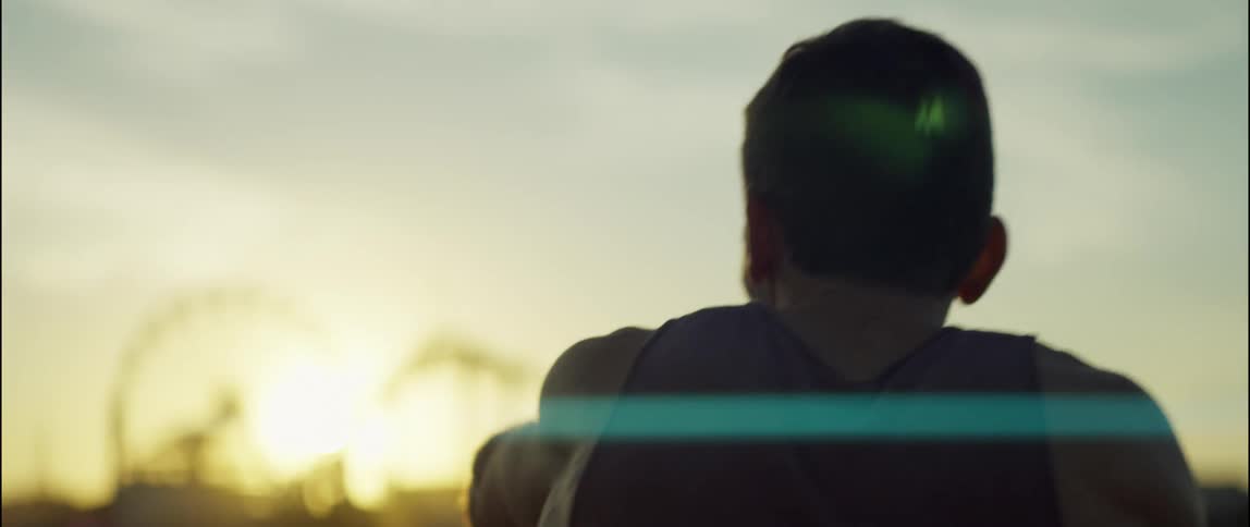 A man is shadowboxing outside