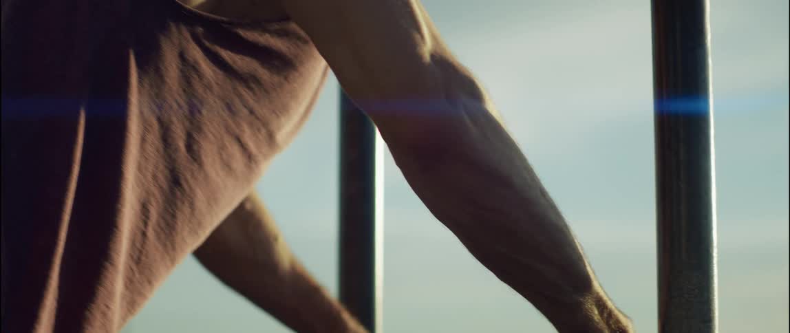 A man doing push ups outdoors
