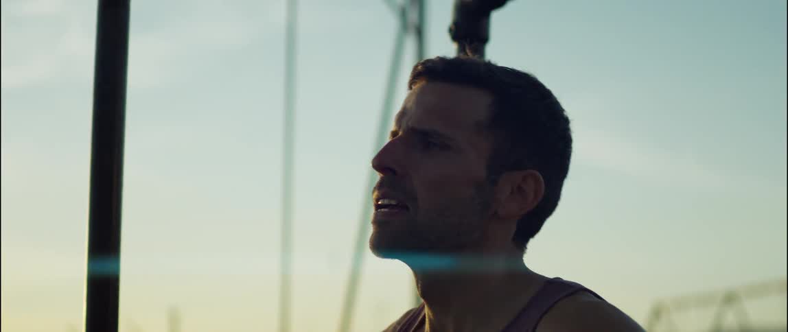 A man exercising outdoors