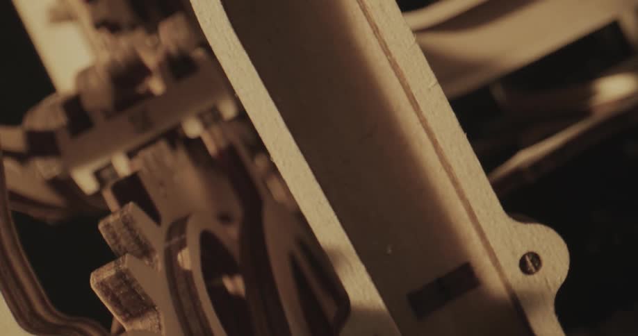 Gears move in a clock