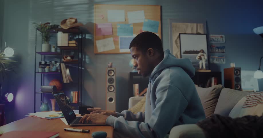 A man using a laptop