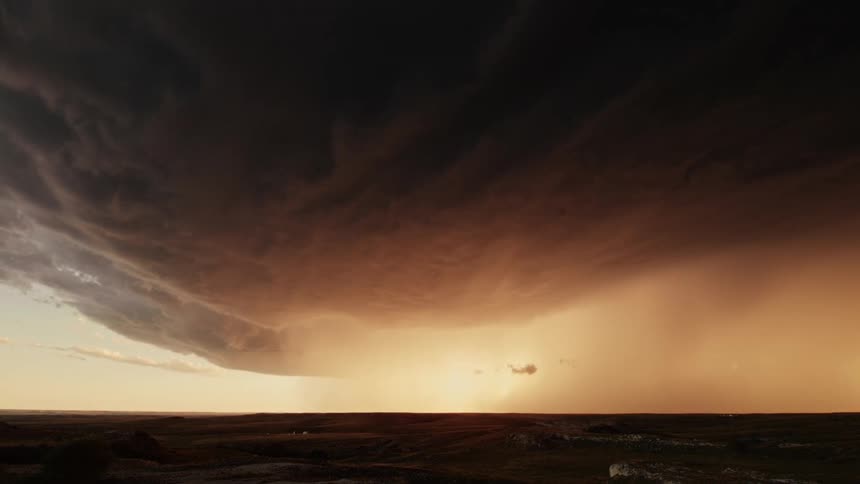 Large storm front moves across landscape