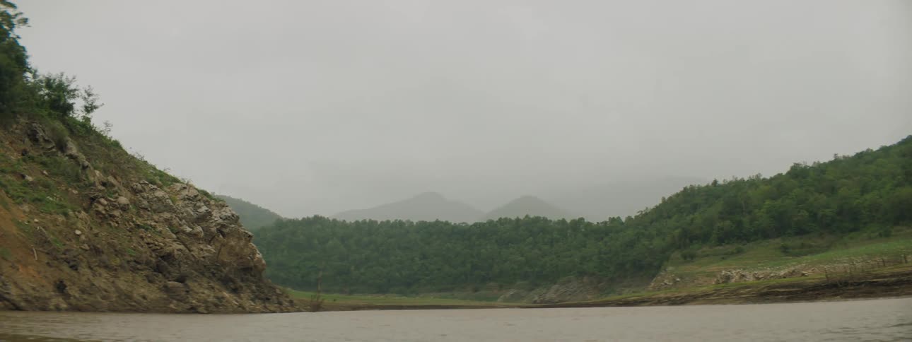 The current in a river is moving