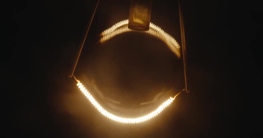 A coil light comes on and glows before going out