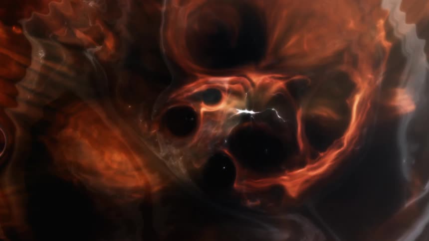 Red flames rise above the fire