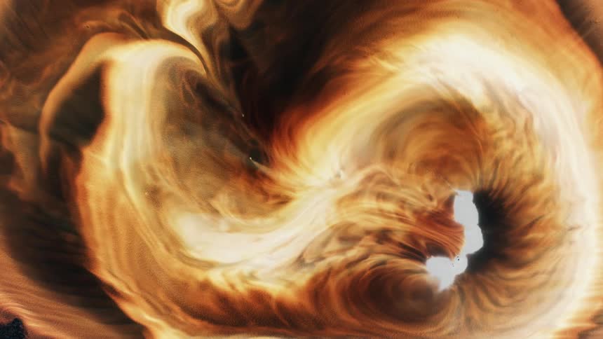 A view of colorful swirls