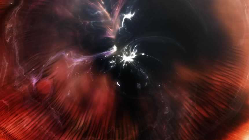 Abstract patterns are displayed on the screen
