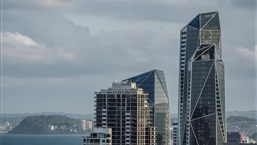 Exterior view of office buildings in the city