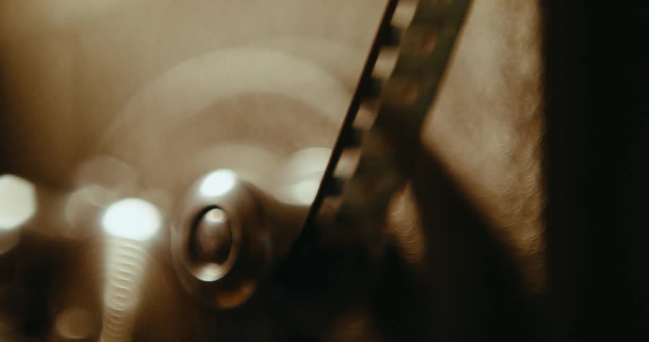 Close up view of vintage film footage is displayed