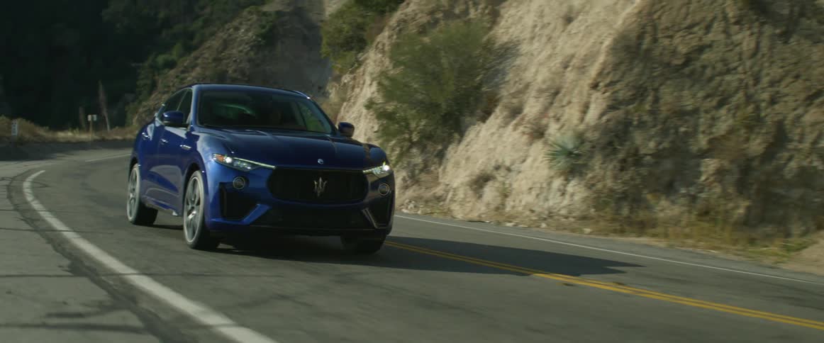 A car drives around the road