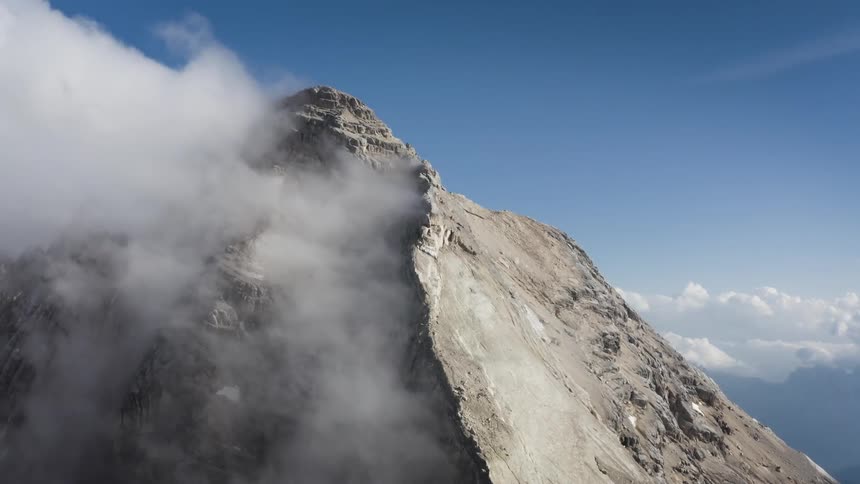 Aerial view of mountains are displayed during midday