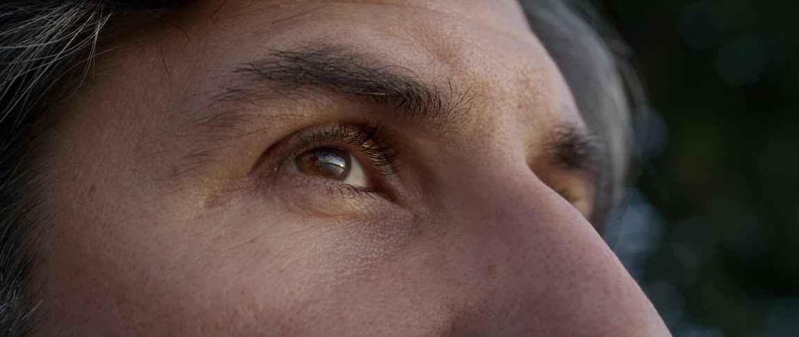 A man is looking around