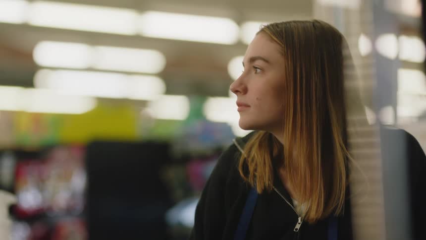 A woman working in a grocery store