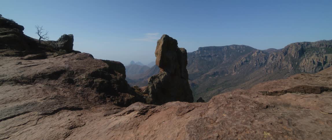The canyon is full of tall mountains