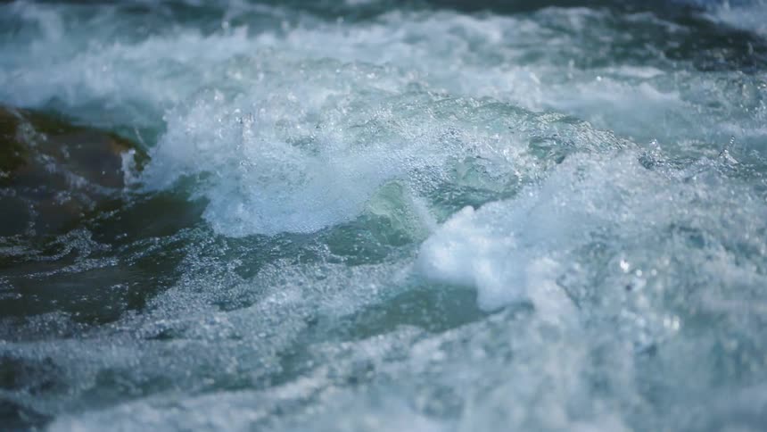 The stream is rough with waves