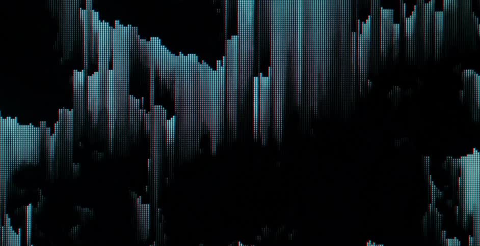 Digital Waves Slowly Glitching Across Screen
