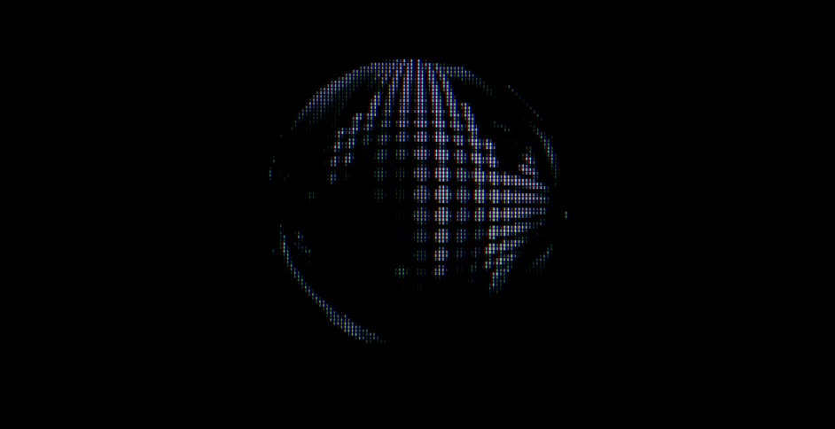 A rotating sphere digital display