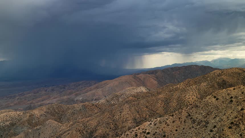 Dense clouds move over a canyon