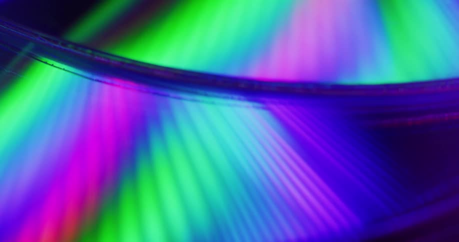 The lights reflect on the discs