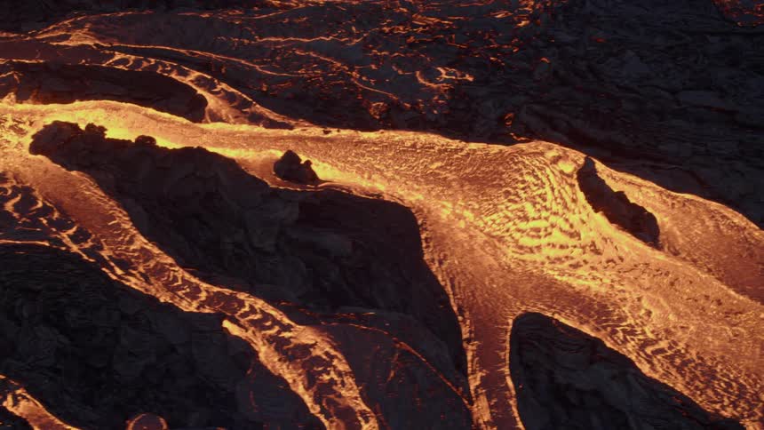 Lava erupting from a volcano