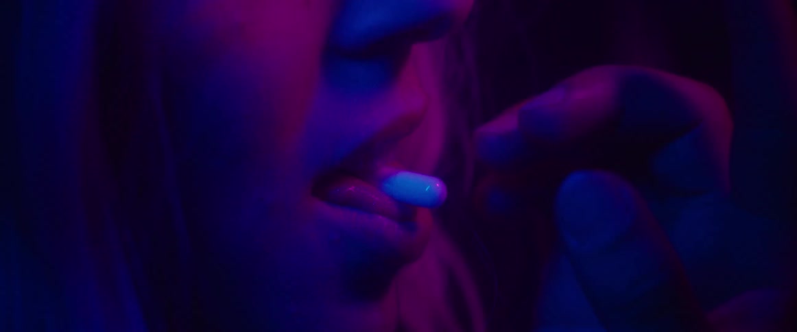 A woman taking drugs