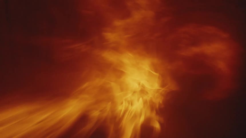 A large burst of flames during an explosion