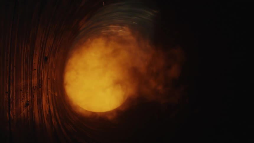 The fire explodes in the tunnel