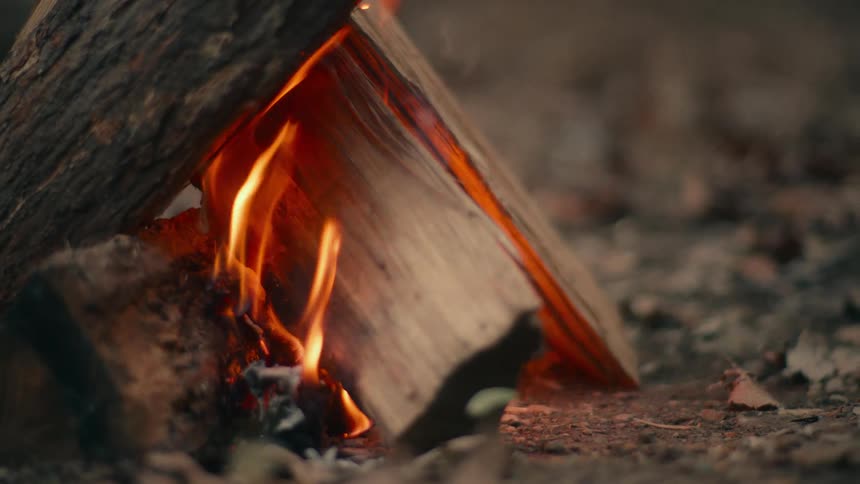 The logs are burning