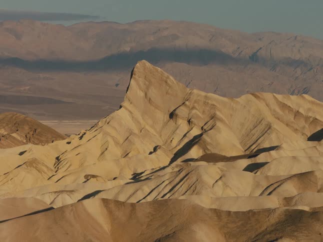 There is a view of the desert in the middle of the day