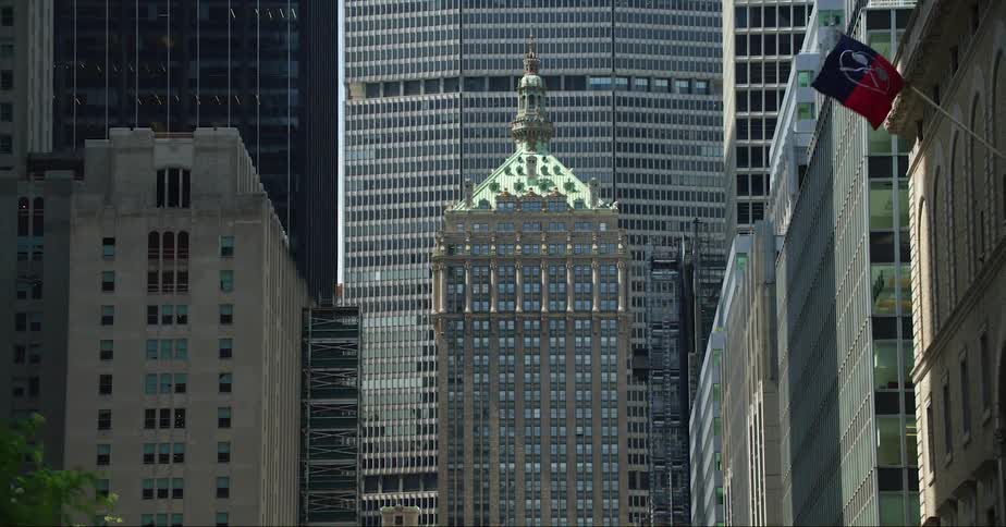 Tall buildings fill the city