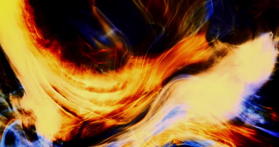 Waves of vibrant colors flow and shimmer against black