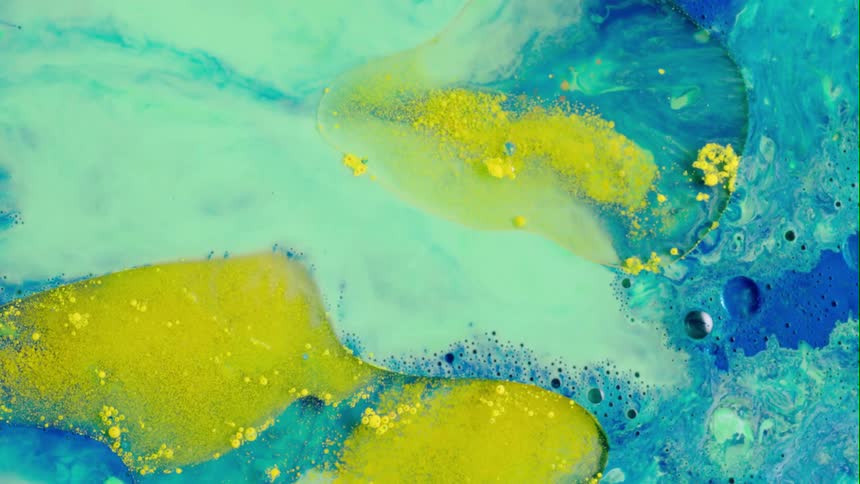 Liquid dye mixing together