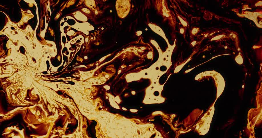 Abstract yellow and black water swirls