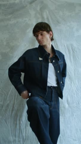 A male model poses for a photo