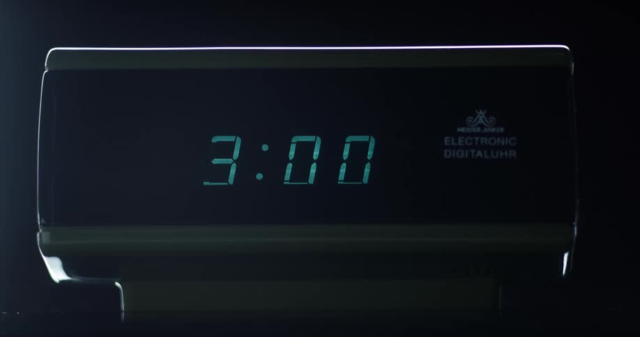 A clock is displayed with the time on it