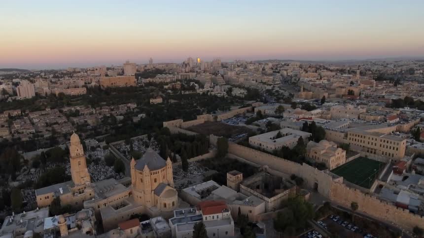 A city scenery at dawn