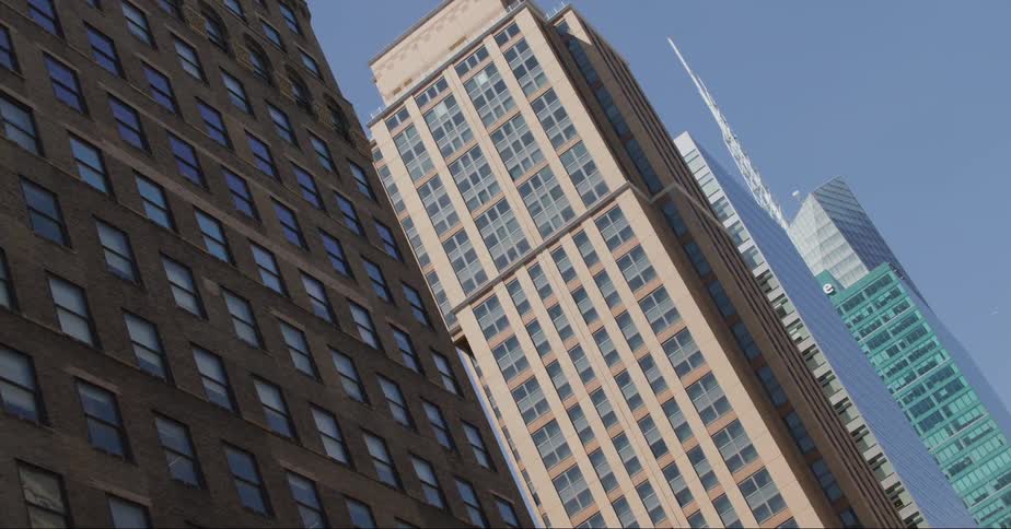 High rise office buildings in a downtown area
