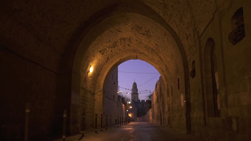 An empty tunnel in a city