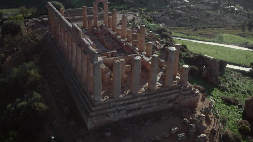 An ancient ruins on a hill