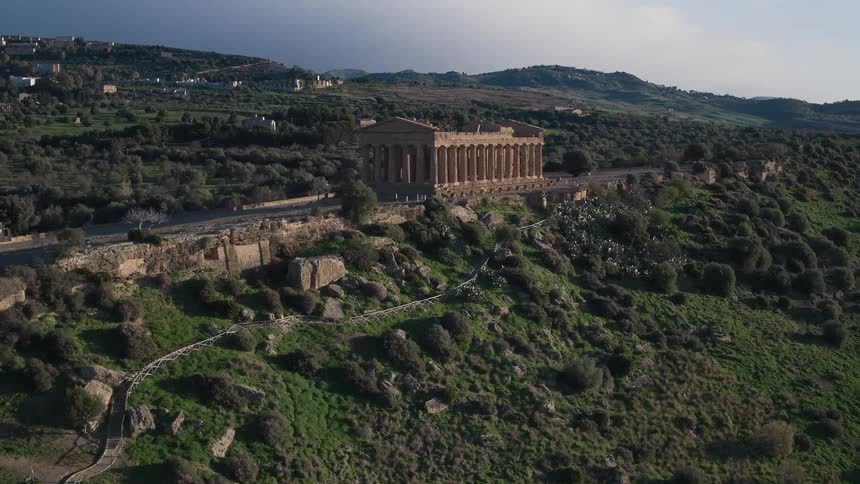 An ancient building on a hill