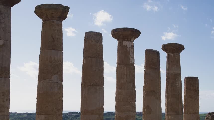 Stone pillars during the day