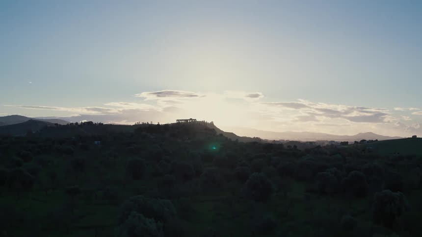 A hill at sunset