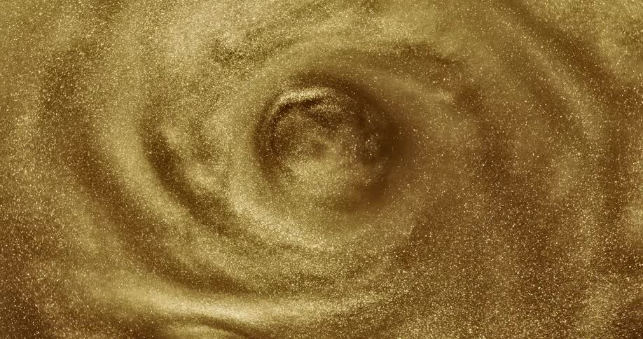 Gold dust is spiraling into itself