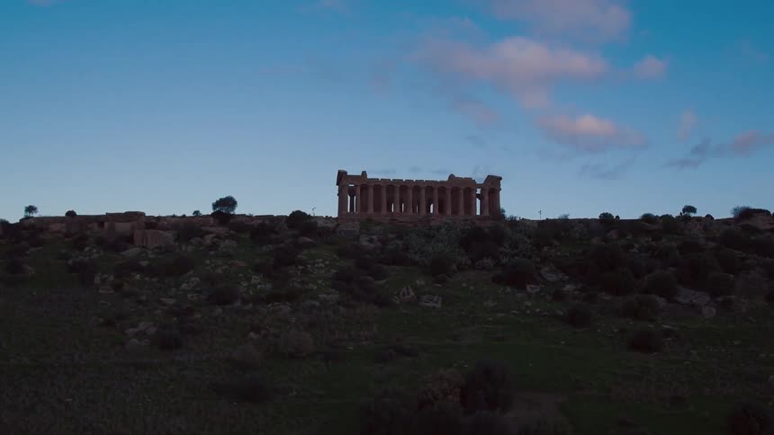 An ancient building on a hill