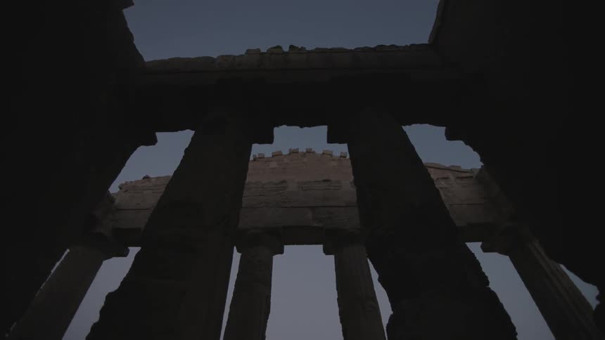 Ancient ruins near dusk