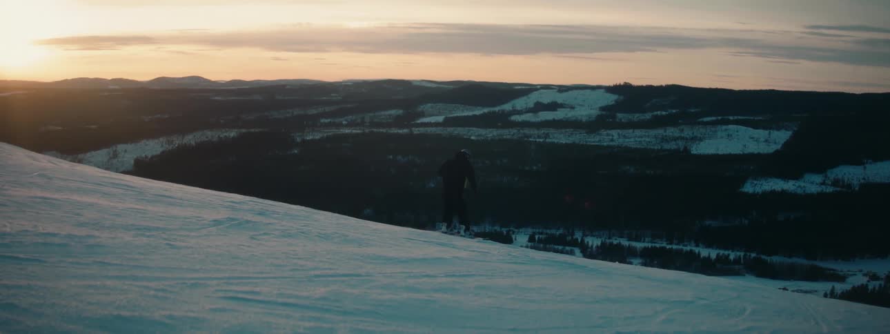 A view from a mountain with snow on it
