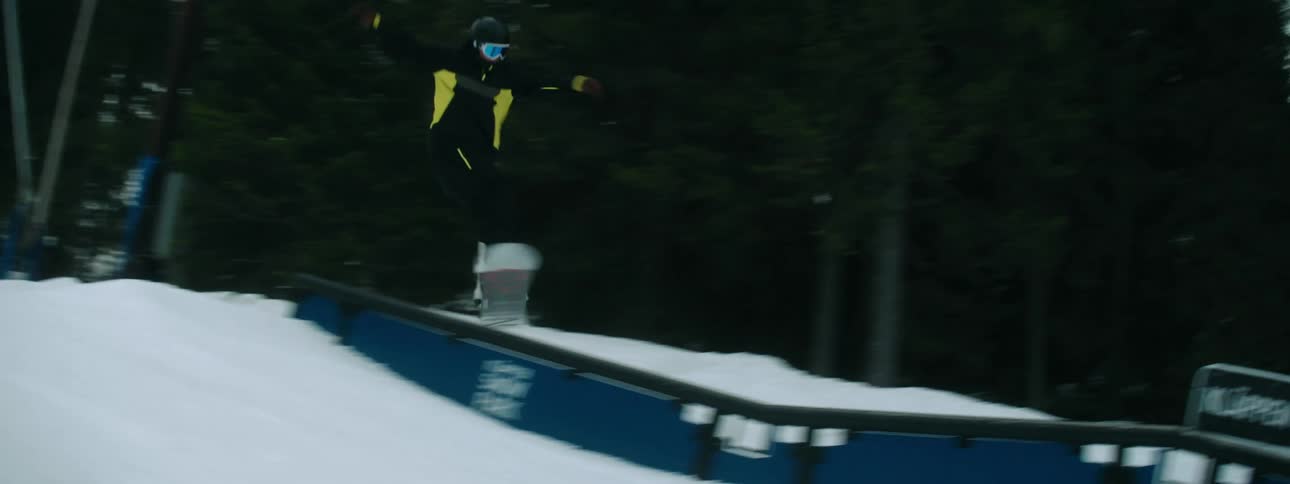 A person snowboarding down a mountain