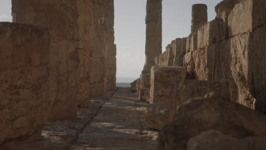 Ancient ruins on a cloudy day